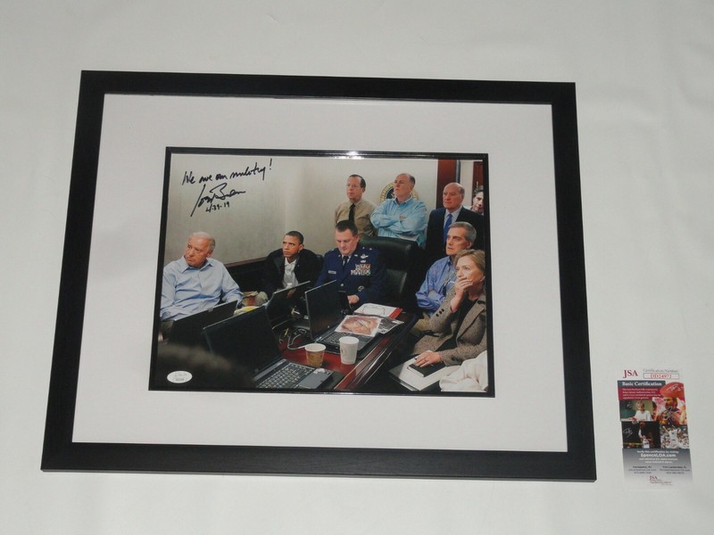 JOE BIDEN SIGNED FRAMED & MATTED 11X14 WAR ROOM PHOTO BIN LADEN JSA COA