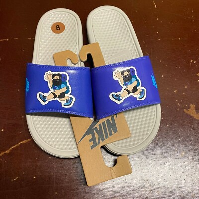 Nike Mens Blue Benassi JDI Print 631261-038 Comfort Slip On  display picture 3