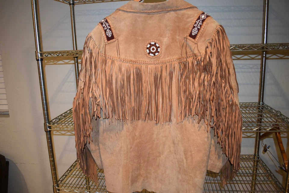Echo Mountain Arturo vtg INCREDIBLE Western Fringe Leather Suede Jacket Size 46 - Image 2 of 4