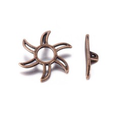 Toggle Clasps Antiqued Copper Bracelet Necklace T Clasps 4 Sets Sun Findings