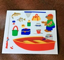 3 x 4" MRS GROSSMAN STICKERS: FISHING TACKLE GEAR BOAT *