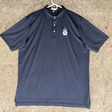 Peter Millar Summer Comfort Men's Size XL Blue Solid Stretch S/S Polo Shirt