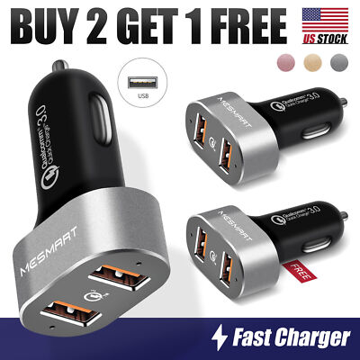 For iPhone 15 Pro Max 15 Plus Phone Fast USB-C Dual Ports Car Charger Adapter