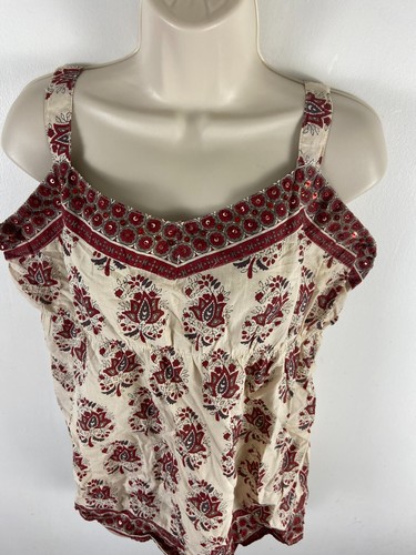 F&F size 18 womens summer top red mix shoulder strap 100% cotton - Picture 5 of 14