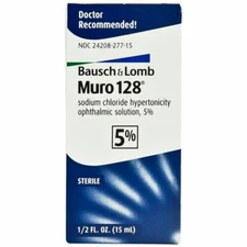 Bausch + Lomb Muro 128 5% Ophthalmic Solution - 0.5oz Temporary Relief Exp:1/26