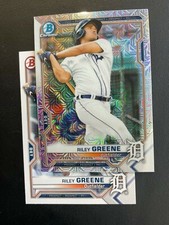 Riley Greene 2021 Bowman Chrome Mojo Refractor BCP-4 Detroit Tigers w/Base Card