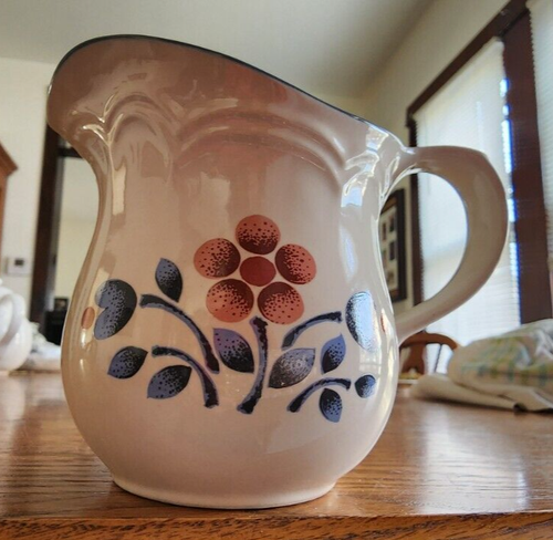 Brambleberry Creamers (pair) 12 oz. Cumberland Hearthside Stoneware White Blue ! - Picture 14 of 15