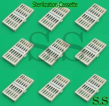 NEW 10 DENTAL AUTOCLAVE STERILIZATION CASSETTE RACK BOX TRAY FOR 7 INSTRUMENTS
