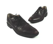 Men's Johnston & Murphy Brown Leather Oxford Wingtip Dress Shoe Size 9.5M