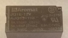 6 Pcs Aromat Relay, JQ1E-12V, 5A 30VDC, 0.3A 110VDC, 5A 125VAC, 5 Pin NOS