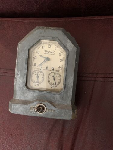 Antique 1920 HOTPOINT JEWELED  AUTOMATIC RANGE TIMER WIND UP LUX CLOCK Read - Afbeelding 1 van 12