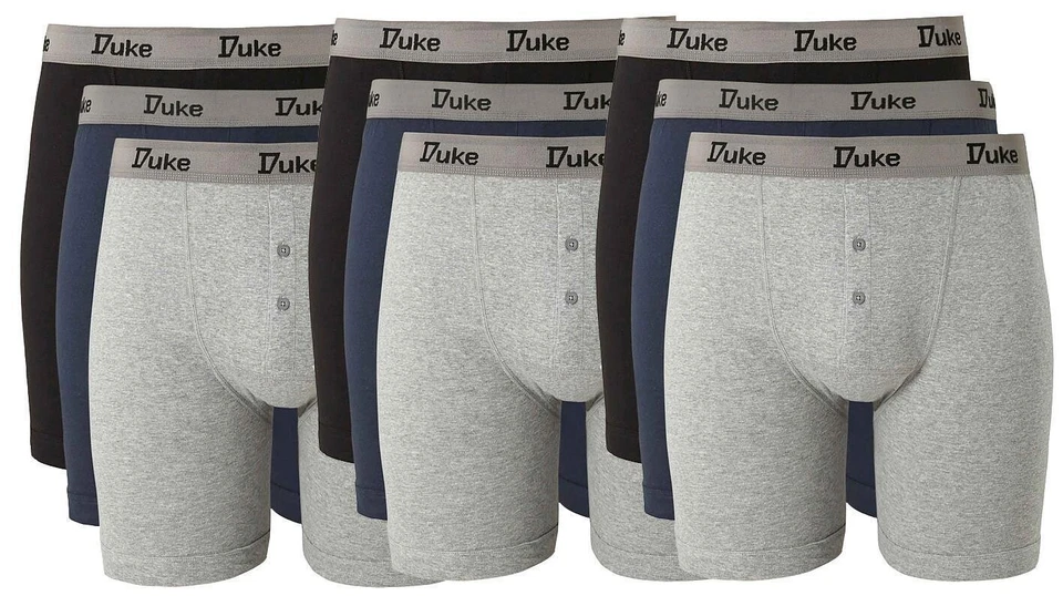 Duke London Pantaloni Boxer In Cotone Jersey Da Uomo 9 Paia Taglia 2XL-10XL - Immagine 2 di 2