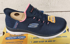 Image of Ladies Skechers 150123W Summits Diamond Dream Wide Fit Vegan Slip-ins Trainers