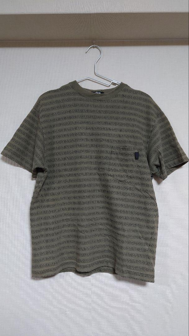 STUSSY 80s Black Tag Embroidery All Over Patterned Border T STUSSY 80s Black Tag Embroidery All Over Patterned Border T