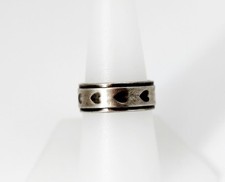 Sterling Silver Heart Band Ring Size 9 - 11875