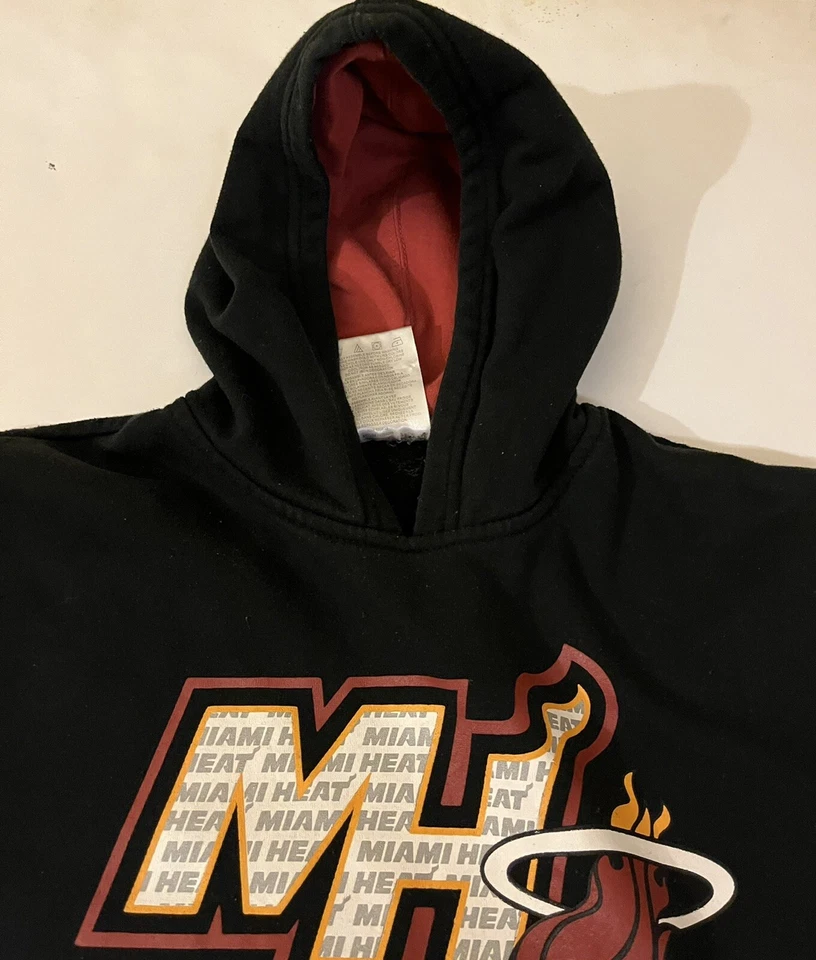 Miami Heat Basketball NBA Hoodie Youth Black Kids Size 10-12 - Image 3 of 4