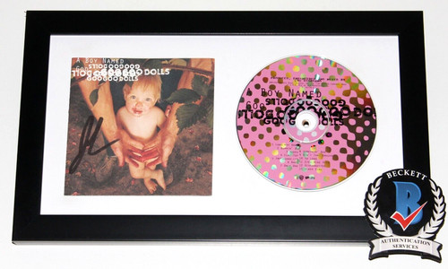 JOHNNY RZEZNIK SIGNED FRAMED GOO GOO DOLLS A BOY NAMED CD COVER BECKETT BAS COA