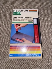 Recoton VHS Head Cleaner Non-Abrasive Wet System VCR New W Cleaning Liquid! 1987