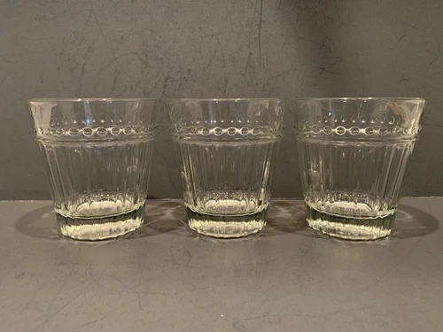 3 VTG Anchor Hocking OLIVIA-ISABELLA 10 oz Flat Tumbler Drinking Glasses 4"