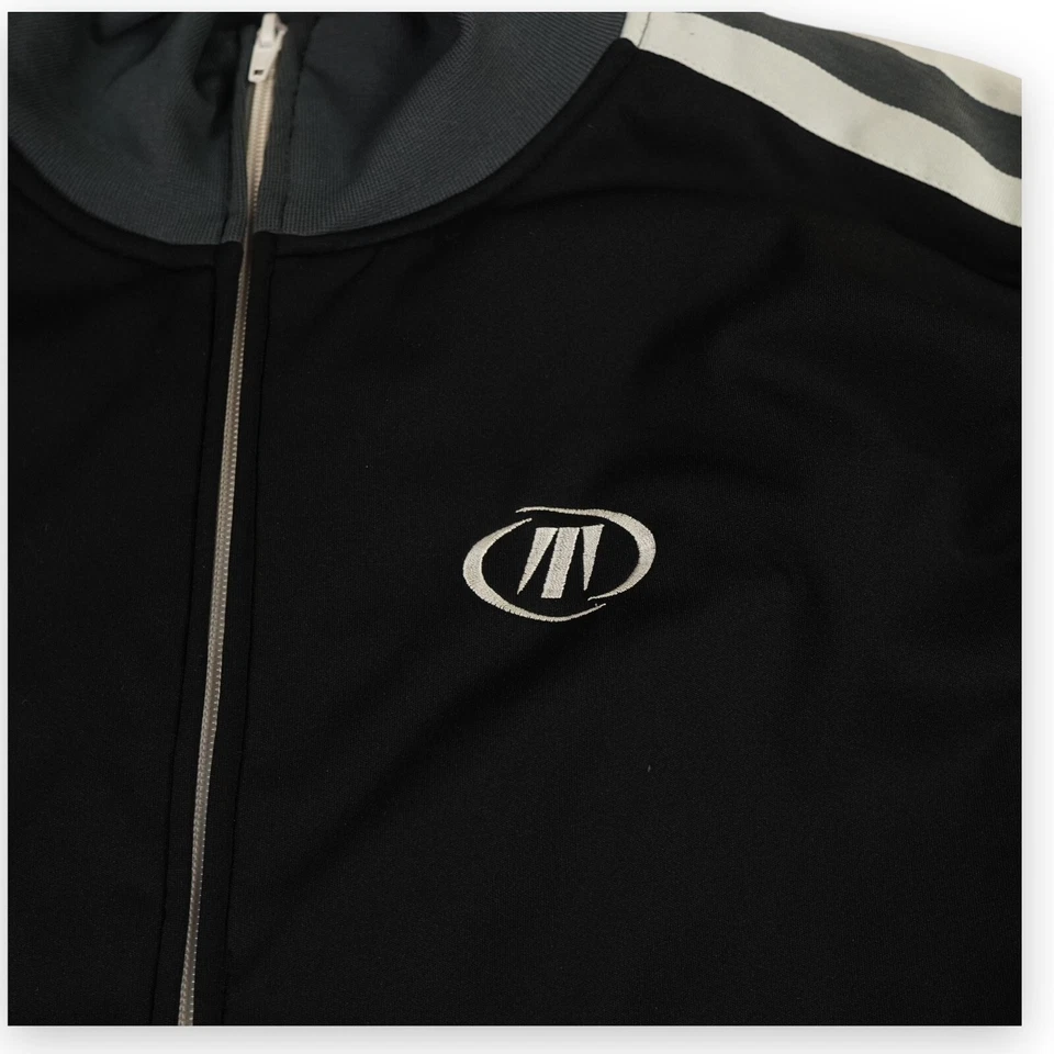 Tecnica 夹克男式大号黑色灰色全拉链轨道羊毛衬里复古 Y2K 风格 — 第 4/4 张图片