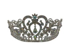 Sunshinesmile Colorful Clear Austrian Rhinestone Crystal 6" Tiara Crown Princess