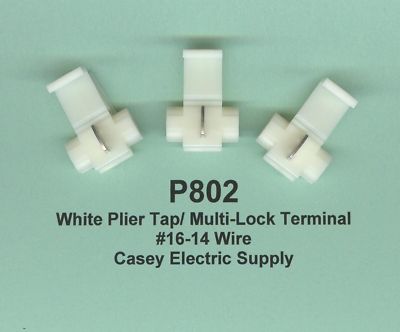 20 White Plier Tap Splice Multi Lock IDC Terminal Connector 18-14 Wire Gauge AWG