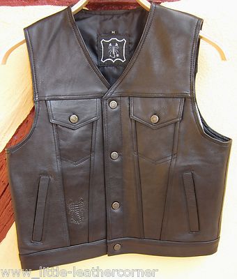 Jeansjacken Stil Anarchy Rocker Lederweste XL Kutte Biker Club MC Weste 6-Poket