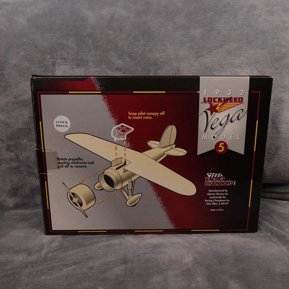 Racing Champions 1932 Lockheed Vega Model 5 1/32 Scale Die-Cast Airplane Bank - Image 2 of 4