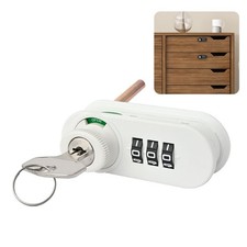 Black White 3-Digit Mechanical Combination Lock for Cabinets Drawers Lockers