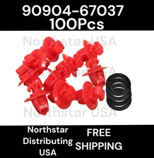 100PCS Fender Flare Moulding Retainer Clips  Toyota 4Runner  W /Seal 90904-67037