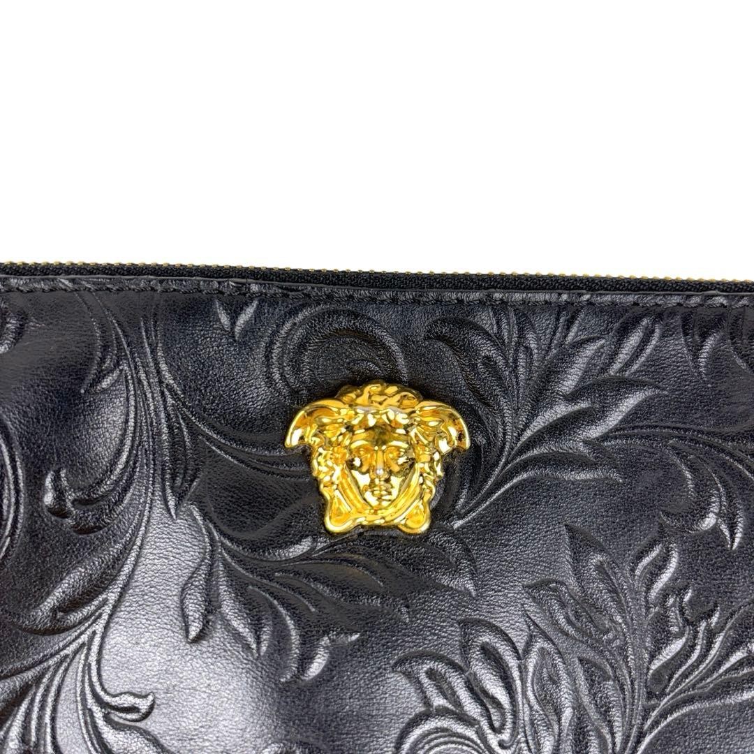 Versace Medusa Barocco Leather Clutch Black Used thumbnail 7