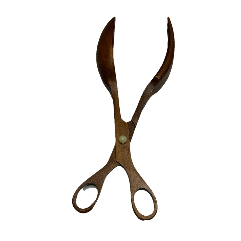 复古 Woodcroftery 木质沙拉夹 MCM 农舍 Rustic 法国制造 — 第 2/4 张图片