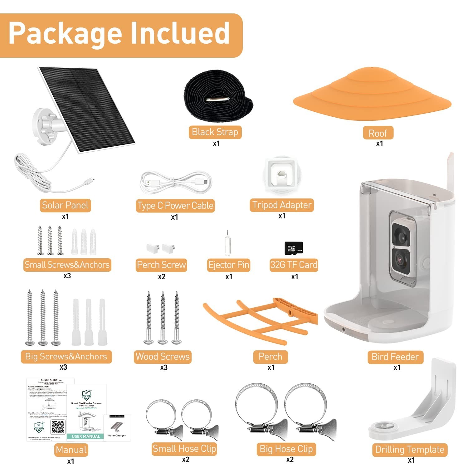 SOLIOM BF09 Bird Feeder with Camera Wireless Outdoor,Smart Feeder Camera with...