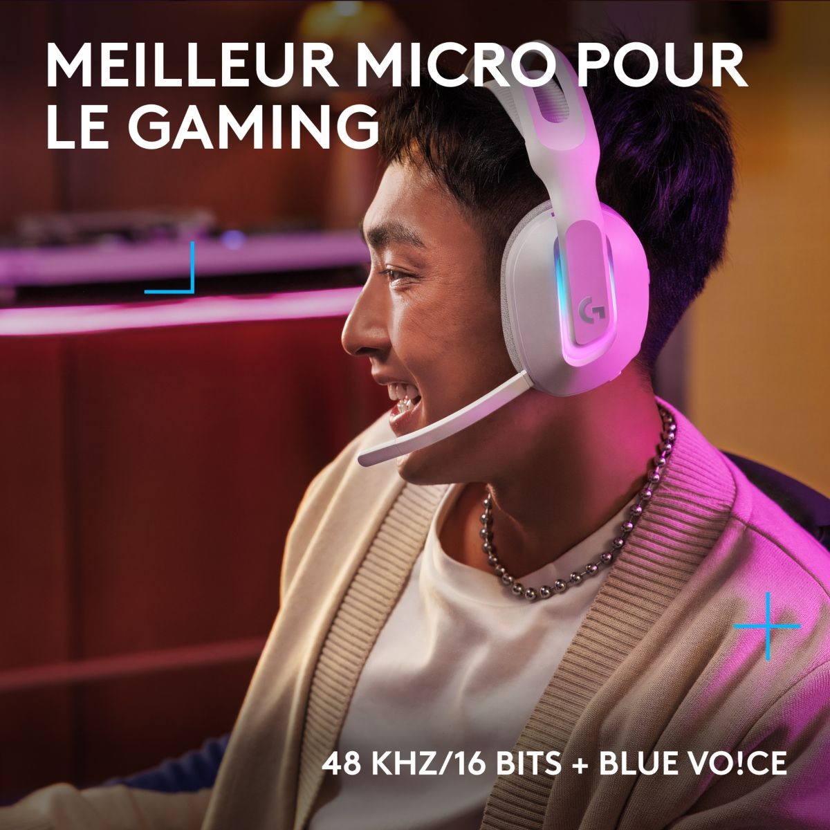Casque gamer LOGITECH G522 LIGHTSPEED Blanc, audio spatial de précision