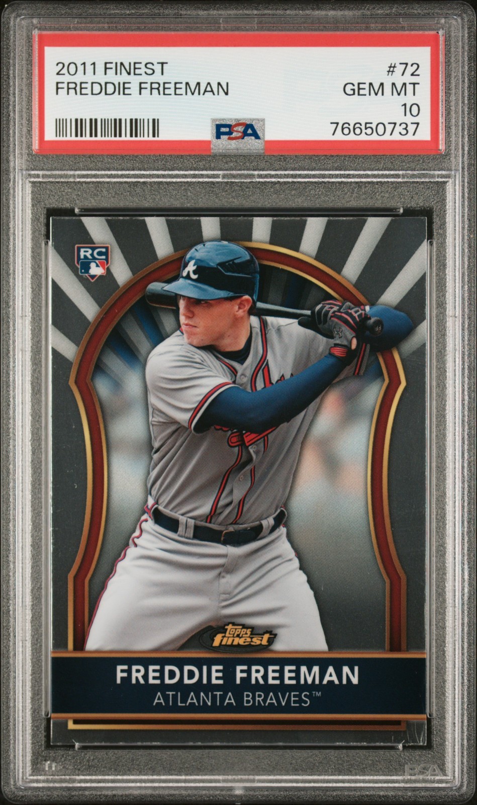 Freddie Freeman - 2011 - Finest - #72 - PSA 10