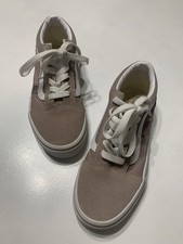 Girls size 2 Vans shoes lace up cream mauve color excellent used condition