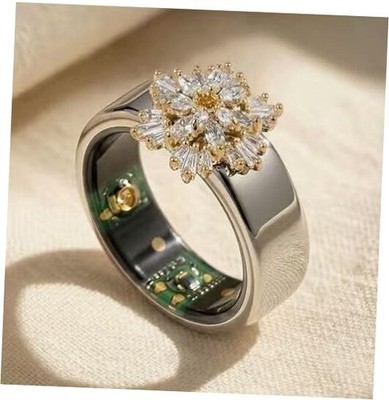 Rhinestone Charms Compatible with Oura Ring Gen3/4, Jewelry-Grade 14k Gold S2