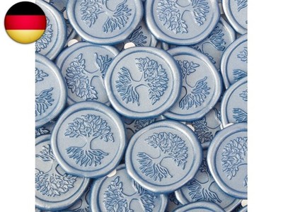 24 Stück Wachssiegel Selbstklebend mit Vielen Mustern, Blaue Siegelwachs 