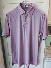 Peter Millar NWOT Raspberry/Blue/White Men's Polo Summer Comfort Size M