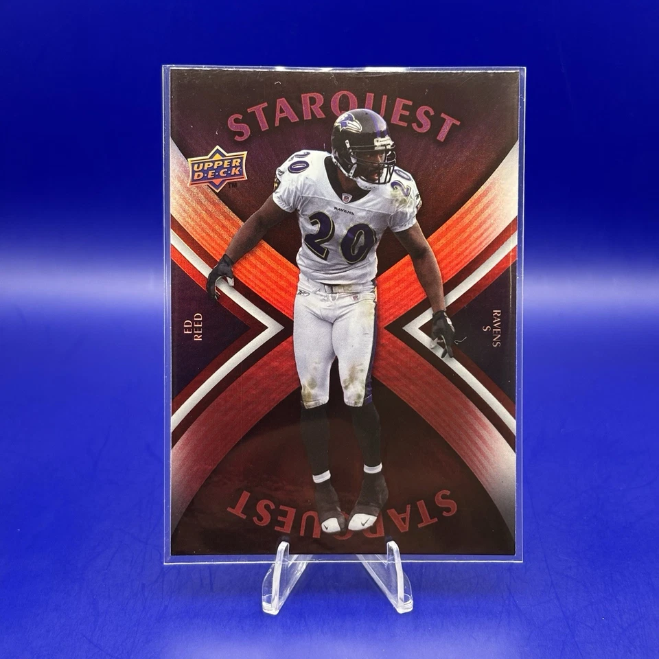 2008 Upper Deck Football Ed Reed Starquest Rainbow Red #SQ 12 Baltimore Ravens - Image 3 of 3