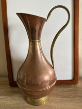 Nice Vintage Copper & Brass Tall Jug