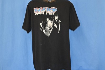 vintage 80s IGGY POP RAW POWER THE STOOGES PUNK ROCK BLACK 2 SIDED