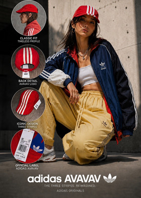 Adidas AVAVAV Red White Striped Adjustable Designer Cap x Avavav