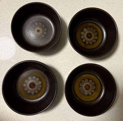Set of 4 Denby Arabesque Pottery Bowls 5  - hand painted