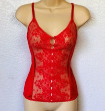 Vanity Fair Size 34 Camisole Red Lace Nylon Vintage