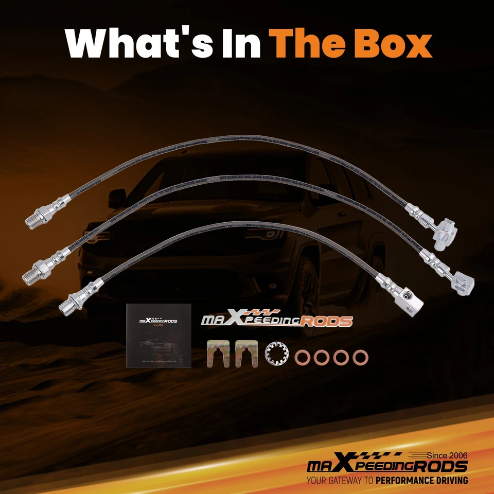 Front Braided Brake Lines For GMC C K 15 25 Jimmy 1971-87 w/ 4-6" Lift Kit - Image 4 of 4