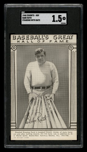 1948 Exhibits -HOF Set-Break Babe Ruth SGC 1.5 FR