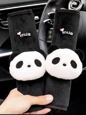 2pcs Cute Panda Car Seat Belt Shoulder Pad Anti-slip Protector Cover