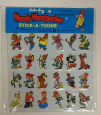 Woody Woodpecker Walter Lantz Stick-A-Toons Puffy Stickers 1978 Imperial Toy