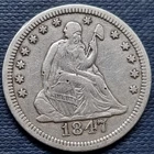 1847 Seated Liberty Quarter 25c Higher Grade XF #96565